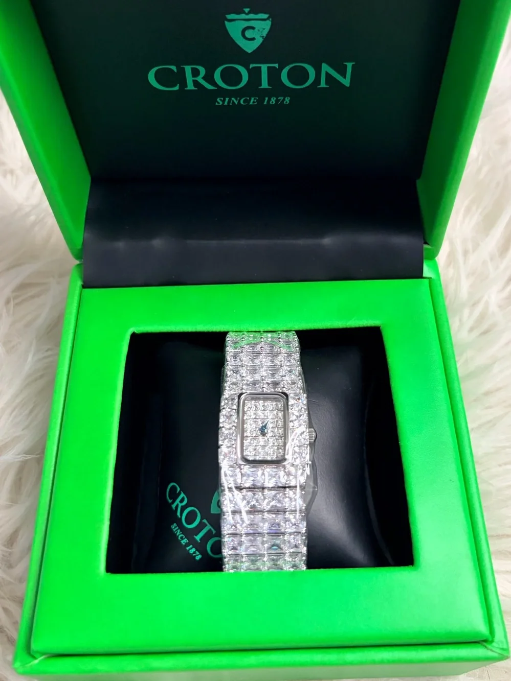 Croton Clear Crystal Pavé Bracelet Watch